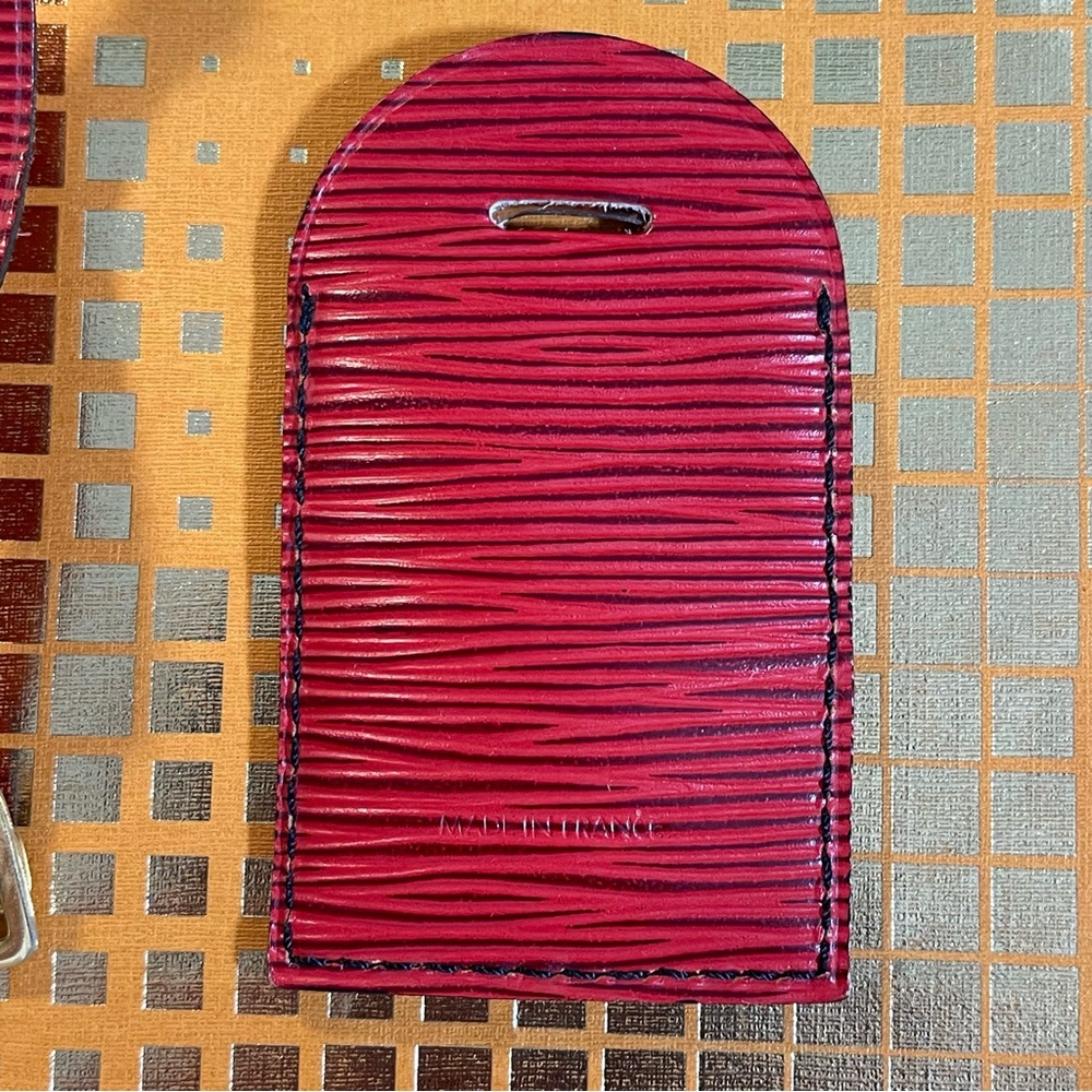 Louis Vuitton Rare Epi Red Luggage Tag & Poignet Set, Free non-LV clasp - Picture 6 of 16